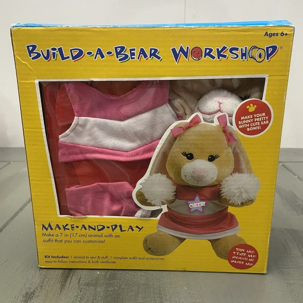 BUILD A BEAR Workshop Make-And-Play Bunny Tan Swirl Cheerleader 2011